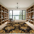 Luxury Gold Leopard Art Deco Rug