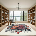 Elegant Romantic Rose Bouquet Arrangement Rug