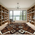 Brown Diamond Tribal Texture Rug