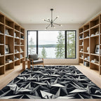 Monochromatic Origami Crane Repeating Pattern Rug