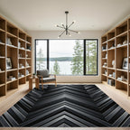 Modern Metallic Charcoal Chevron Zenith Rug