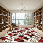 Heart and Wildflower Bouquet Wallpaper Rug
