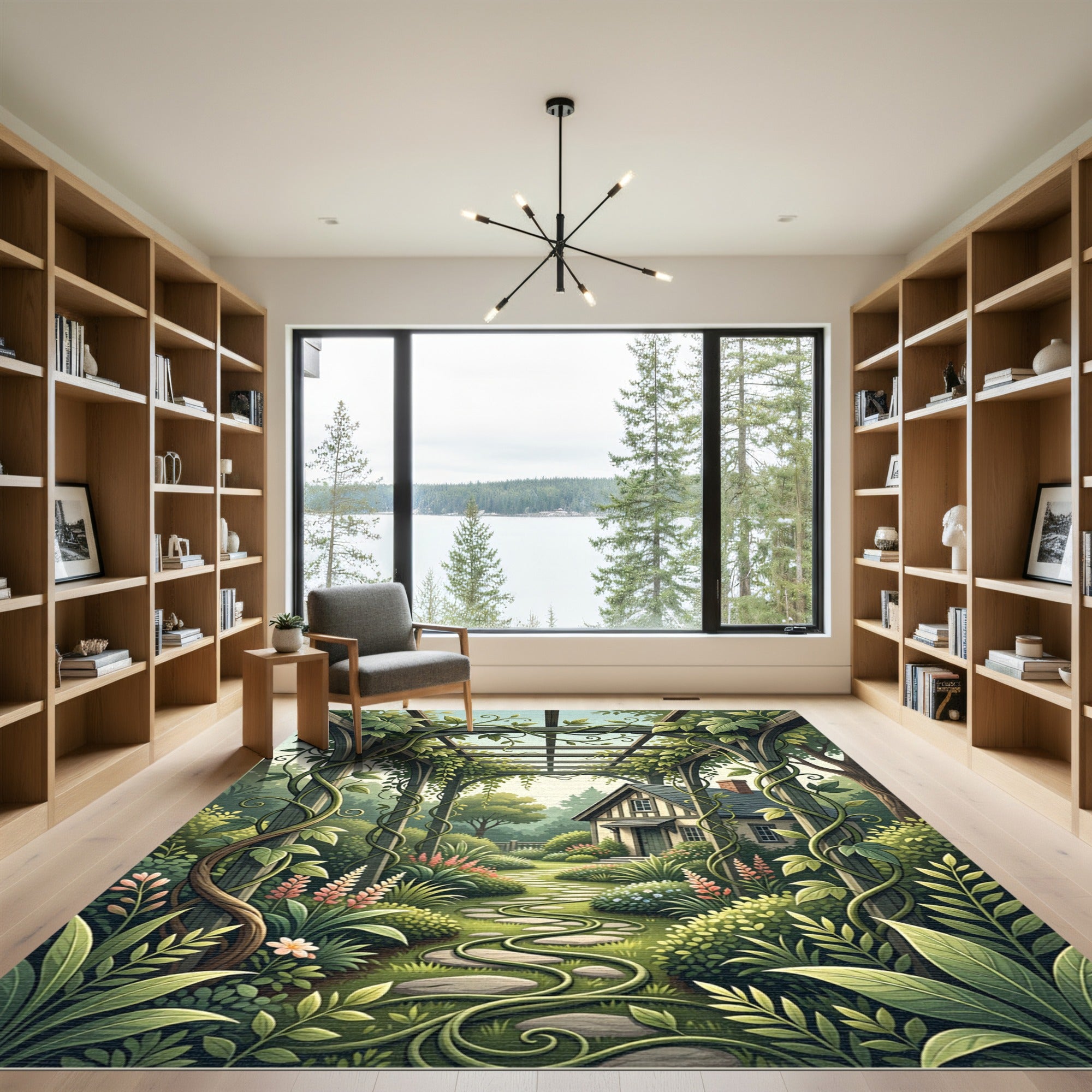 Enchanted Garden Trellis Foliage Landscape Rug