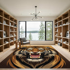 Fierce Orange Tiger Roaring Portrait Rug