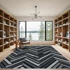 Monochrome 3D Herringbone WeaveRug Rug
