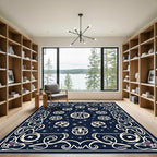 Deep Navy Celestial Orb Folklore Rug