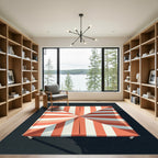 Coral White Striped Retro Sun Shade Rug