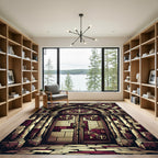 Gothic Arch Crimson Cross Stone Tapestry Rug