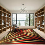 Red Gold Geometric Arrow Rug