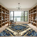 Azure Golden Chinoiserie Bloom Rug