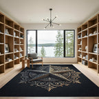 Ornate Silver Celtic Star Mandala Rug