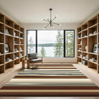 Earthy Horizontal Striped Layered Abstract Rug