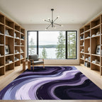 Liquid Violet Abstract Swirl Rug