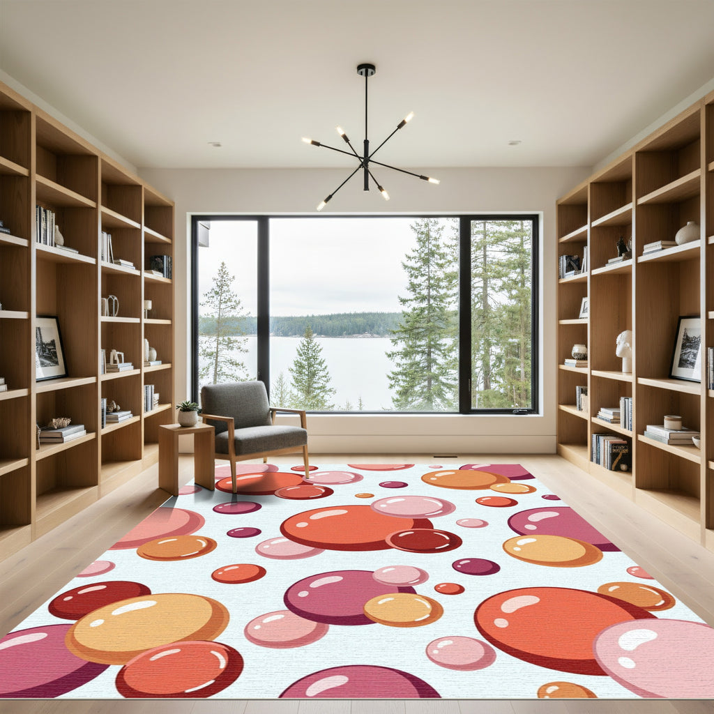 Pink Orange Bubbles Gradient Scatter Rug