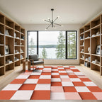Terracotta White Cubic Balance Rug