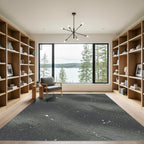 Dark Gray Stippled Galaxy Swirl Rug