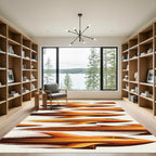 Abstract Golden Jet Motion Art Rug
