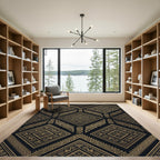 Gold Geometric Tribal Diamond Art Rug