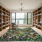 Whimsical Meadow Mice and Wildflowers Rug