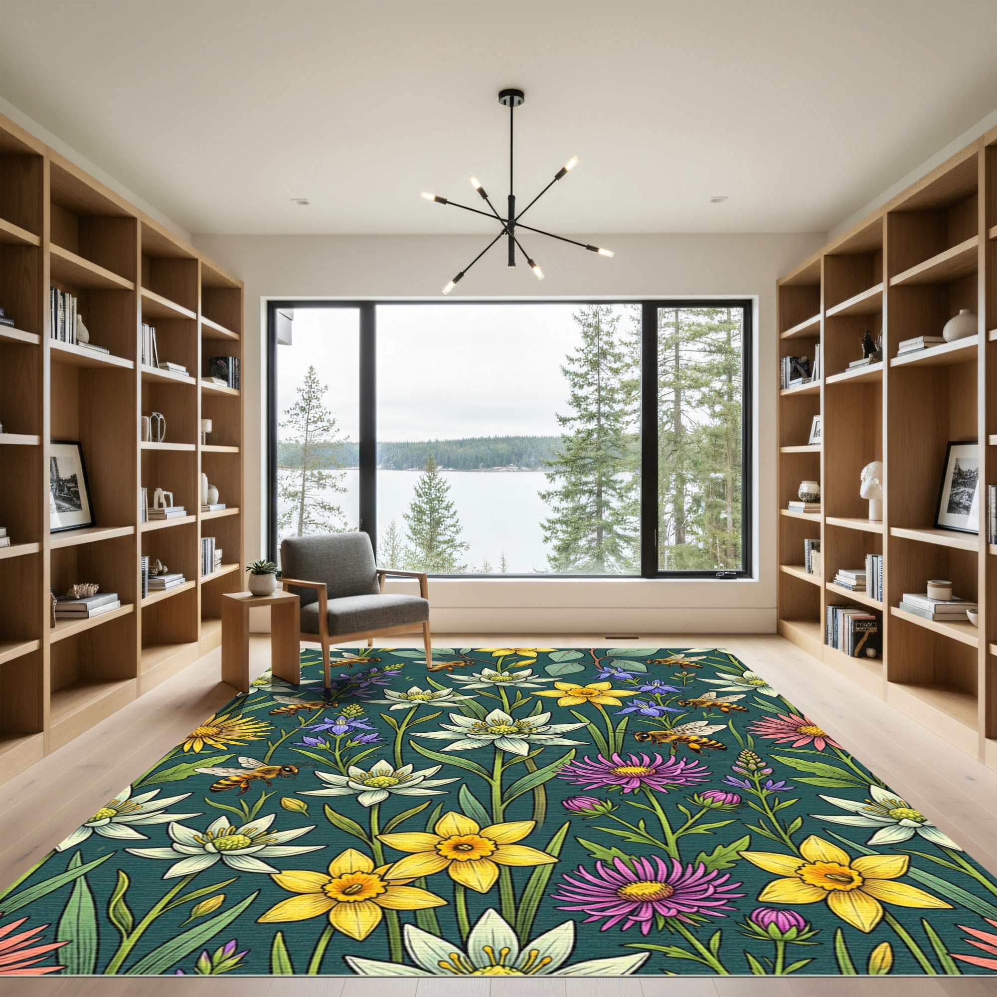 Busy Bee and Wildflower Meadow Rug