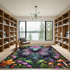 Enchanted Orchid Butterfly Garden Swirls Rug