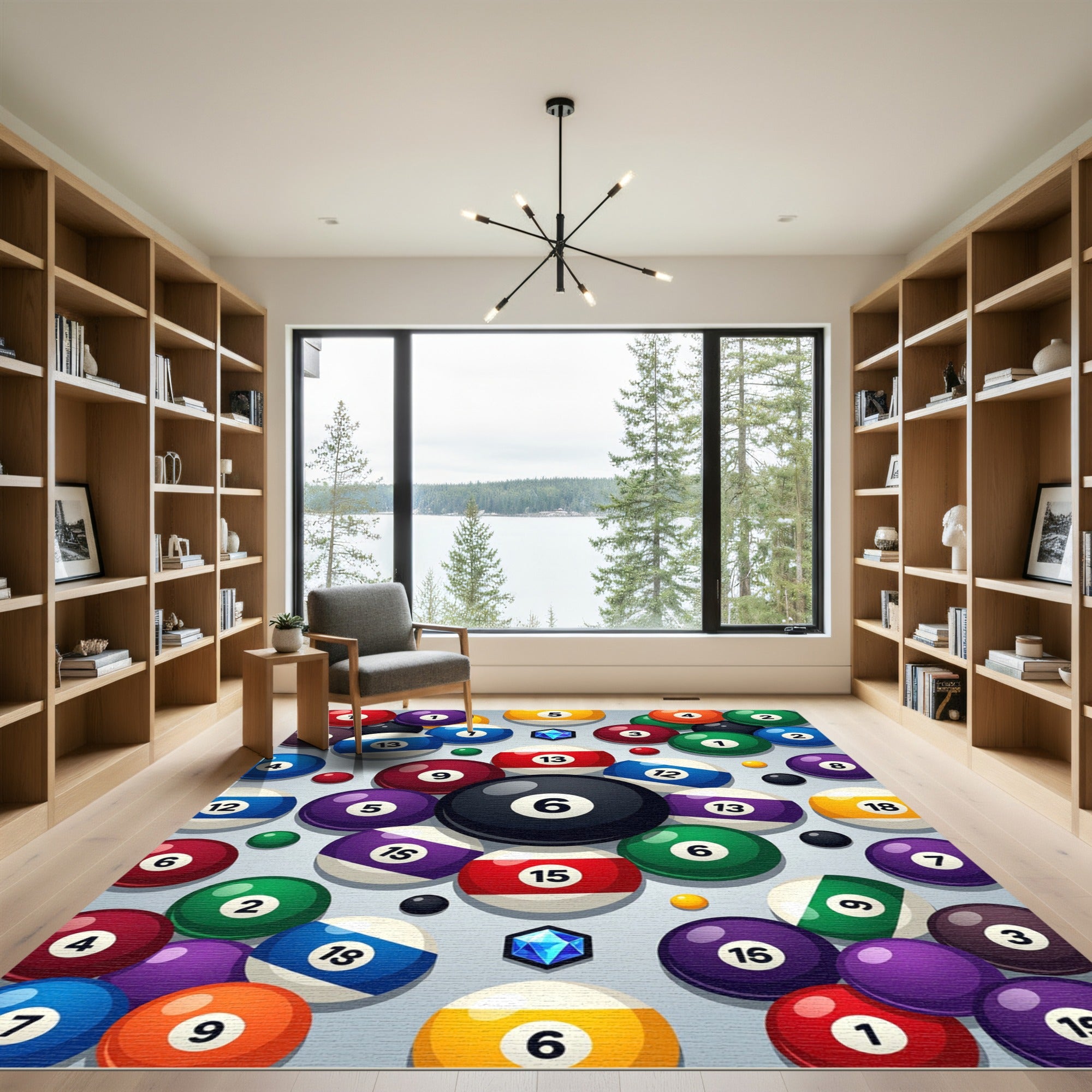 Vibrant Billiard Ball Scattered Spheres Rug