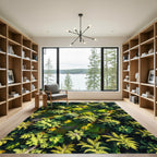Lush Emerald Forest Moss Canopy Rug