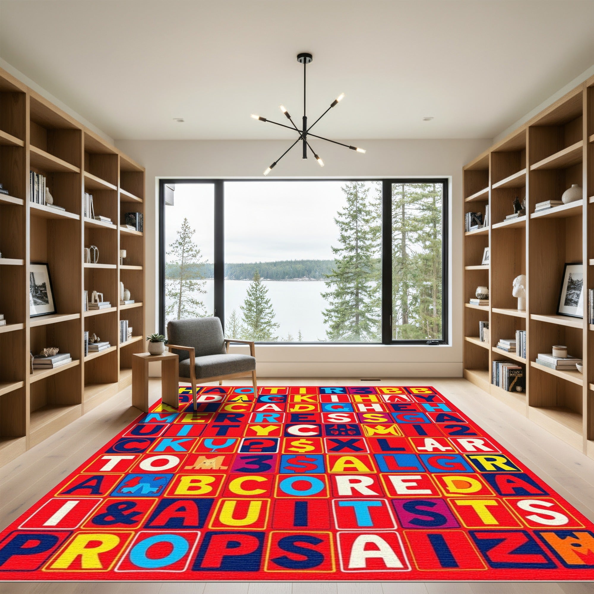 Retro Alphabet Blocks Composition Rug