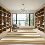 Modern Earthy Tone Wavy Striped Rug