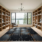 Industrial Steel Riveted Metal Grid Rug