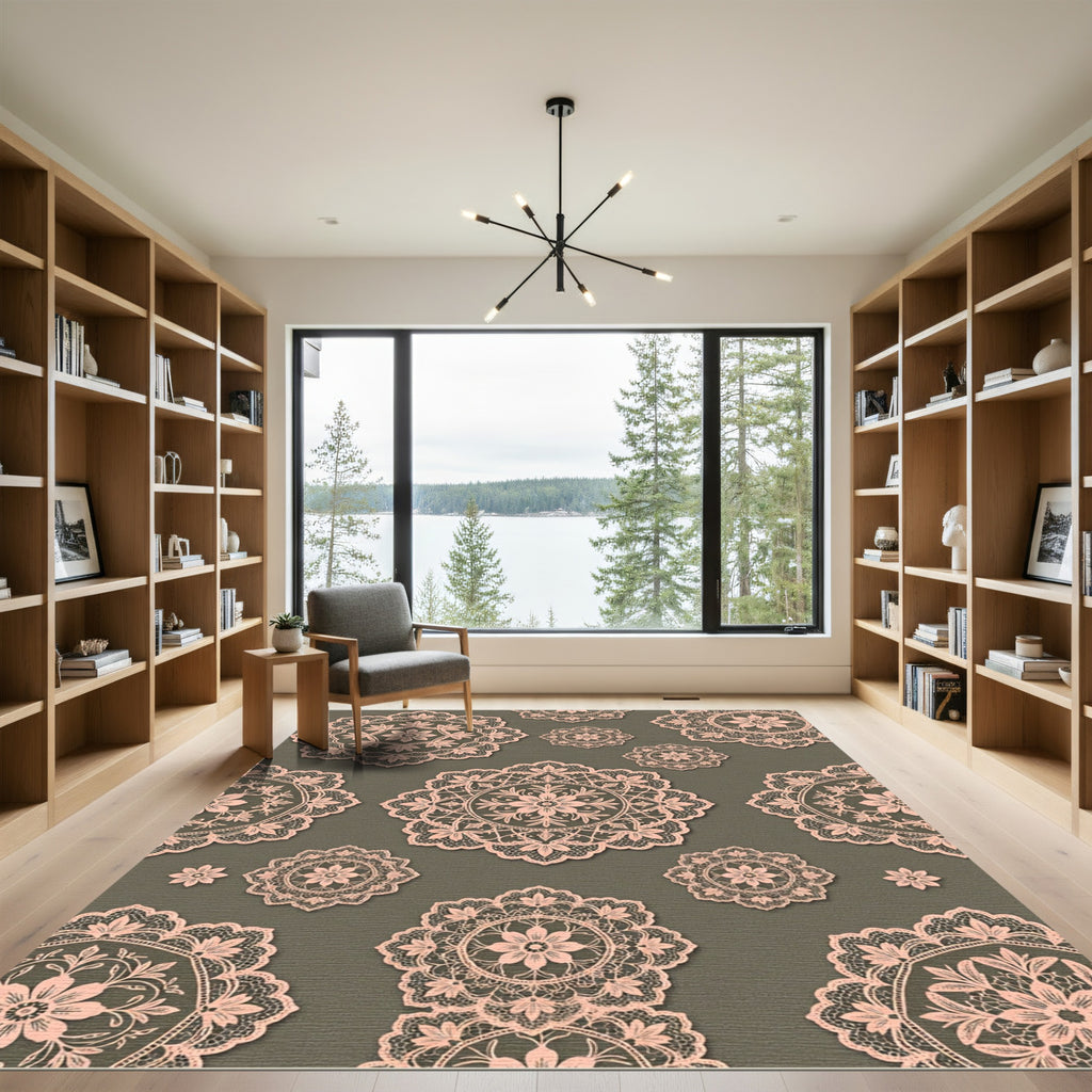 Rose Lace Medallion Scatter Rug