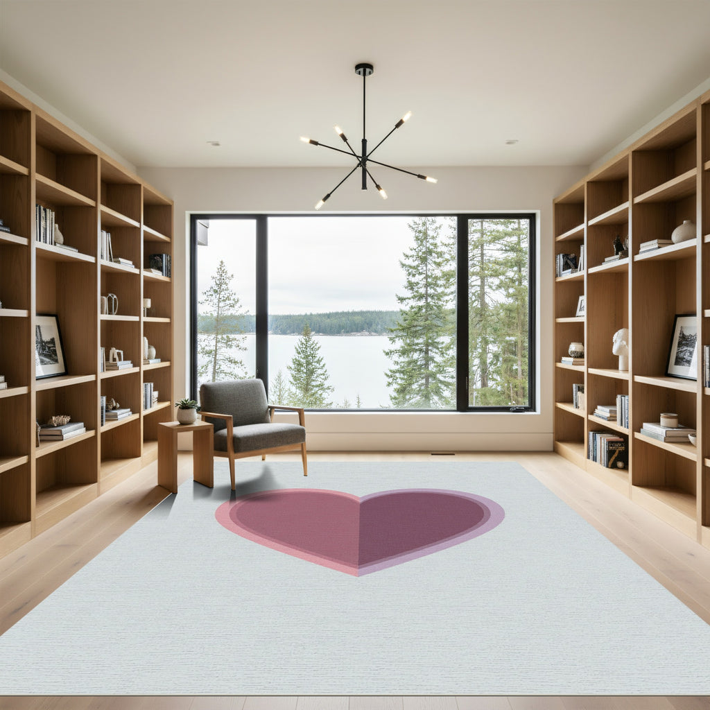 Duo Tone Heart Shape Contemporary Rug
