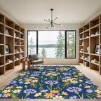 Pastel Floral Bouquet Cornflower Medley Rug