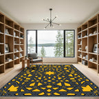 Golden Star Interwoven Geometric Composition Rug