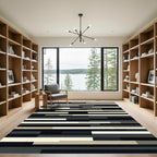 Modern Monochromatic Abstract Linear Rug