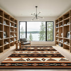 Earthy Tones Geometric Pyramid Stripe Rug