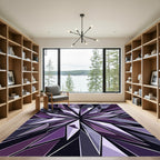 Geometric Amethyst Crystal Radial Star Rug