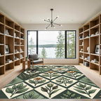 Sage Green Diamond Botanical Garden Rug