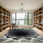 Monochromatic Circular Abyss Geological Landform Rug