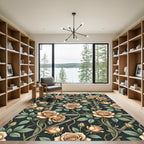 Elegant Beige Rose Trellis Wallpaper Rug