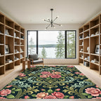Elegant Victorian Rose Damask Medallion Rug