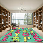 Fun Dino Frog Alphabet Letters Rug