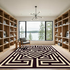Deep Burgundy Maze Geometric Rug
