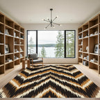 Earthy Geometric Zigzag Chevron Rug