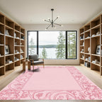 Blossom Vine Border Rose Pink Rug