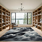 Dramatic Black and White Stormy Sky Rug