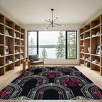 Art Deco Archway Crimson Black Gate Rug