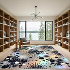 Opaque Black And White Halftone Spheres Rug