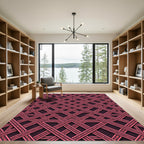 Geometric Intersecting Coral Lines Overlay Rug