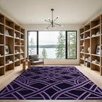 Plum Interlocking Geometric Weave Rug